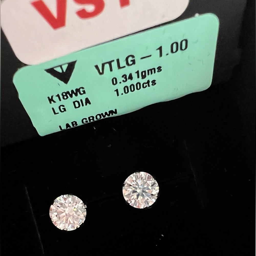 1 ct tw lab grown diamond earrings